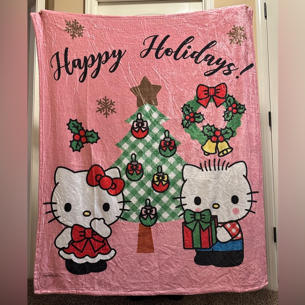 Northwest Pink and Red Holiday Blanket with Festive Charm
